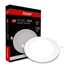 Painel Embutir LED Redondo 12W 3000K Bivolt - Avant