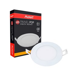 Painel Embutir Led Redondo 6w 3000k Bivolt - Avant