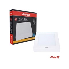 Painel Sobrepor Led Quadrado 12w 3000k Bivolt - Avant
