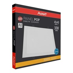 Painel Embutir Led Quadrado 30w 3000k Bivolt - Avant