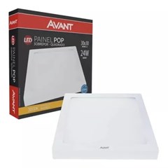 Painel Sobrepor Led Quadrado 24w 3000k Bivolt - Avant