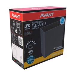 Arandela Elegance Versati Led 4w 3000k Preta - Avant